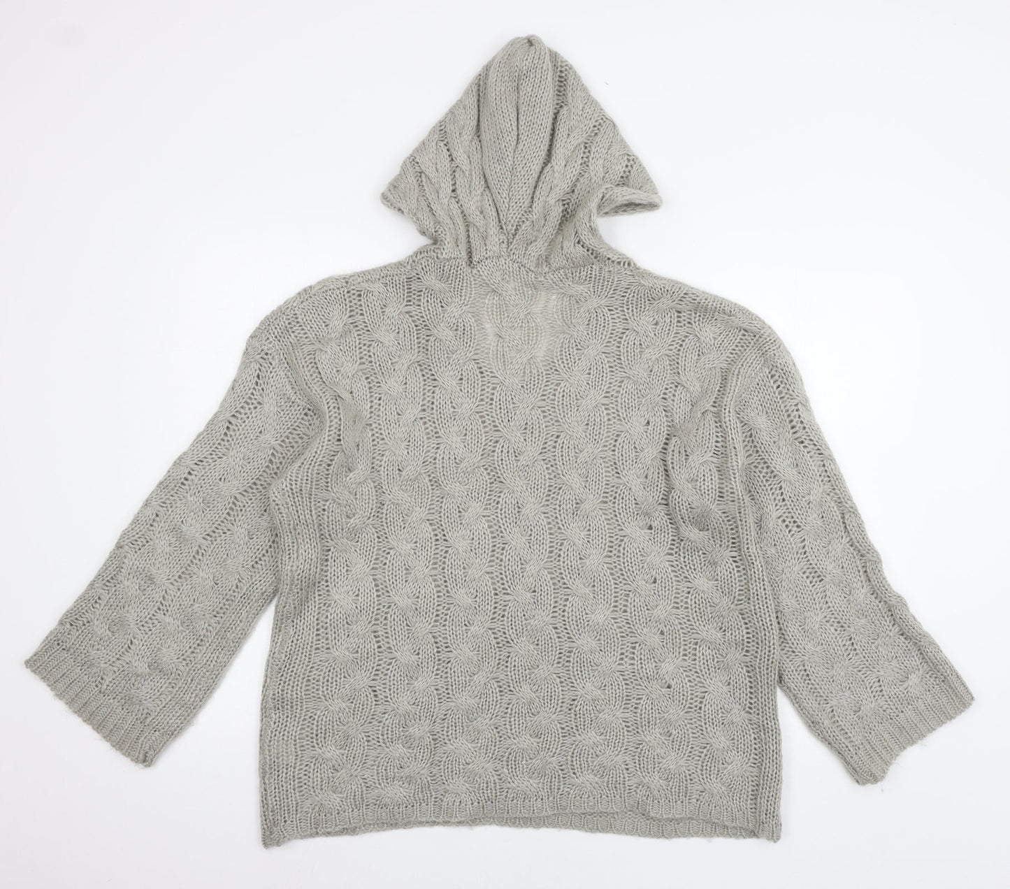 Preworn Womens Grey  Knit Pullover Hoodie Size L