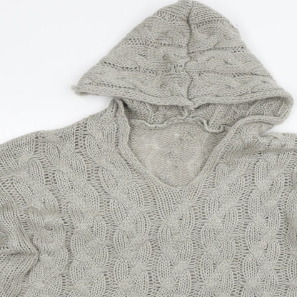 Preworn Womens Grey  Knit Pullover Hoodie Size L