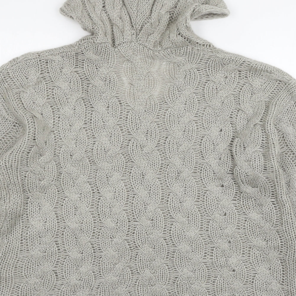 Preworn Womens Grey  Knit Pullover Hoodie Size L
