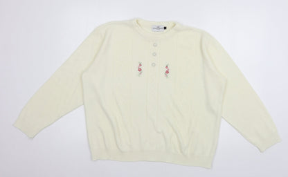 Womens UK Size L Merry Gold Ivory Pullover Jumper