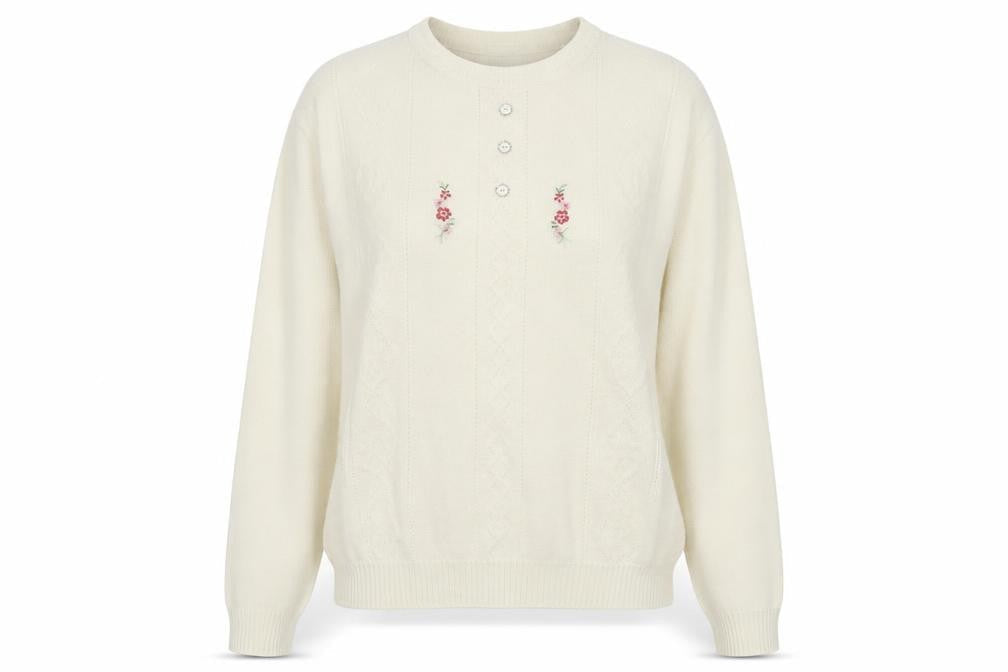 Womens UK Size L Merry Gold Ivory Pullover Jumper