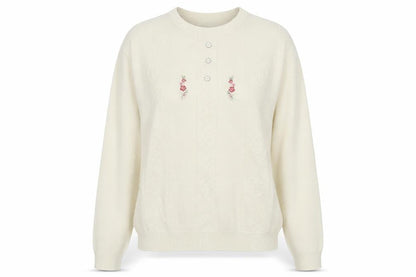 Womens UK Size L Merry Gold Ivory Pullover Jumper