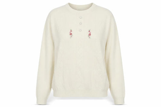 Womens UK Size L Merry Gold Ivory Pullover Jumper