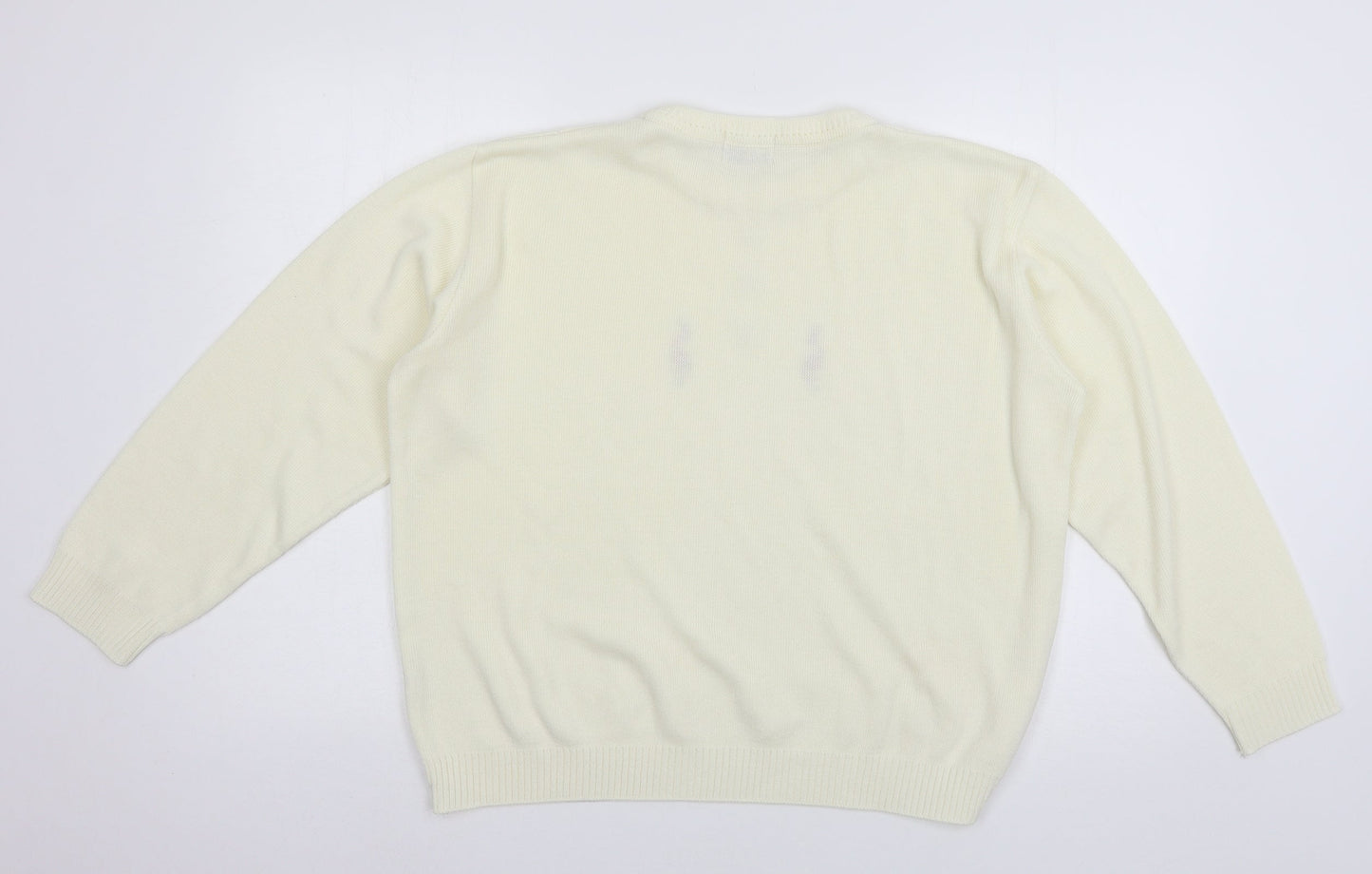 Womens UK Size L Merry Gold Ivory Pullover Jumper