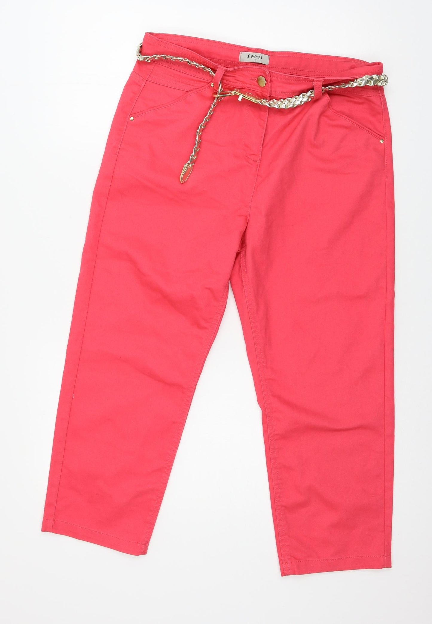 Soon Womens Pink  Denim Skinny Jeans Size 12 L22 in