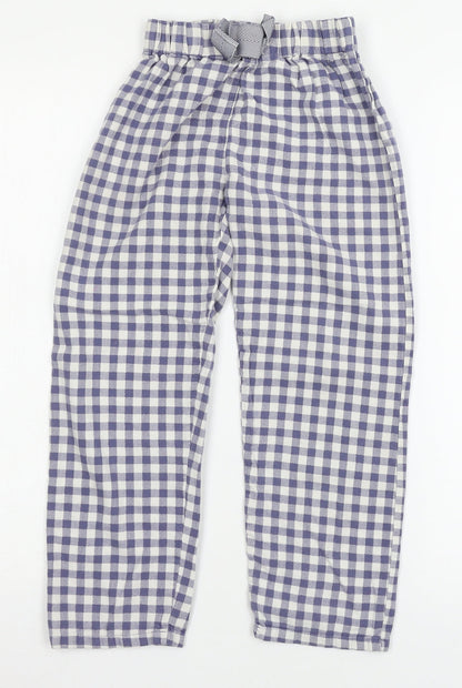NEXT Girls Blue Check  Capri Pyjama Pants Size 8 Years