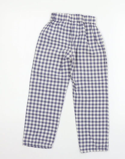 NEXT Girls Blue Check  Capri Pyjama Pants Size 8 Years