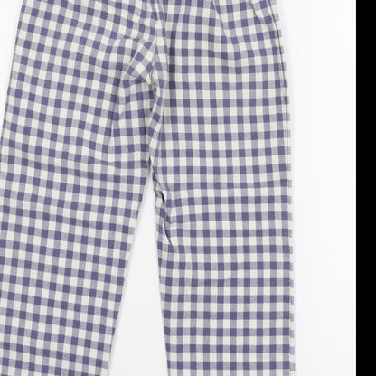 NEXT Girls Blue Check  Capri Pyjama Pants Size 8 Years
