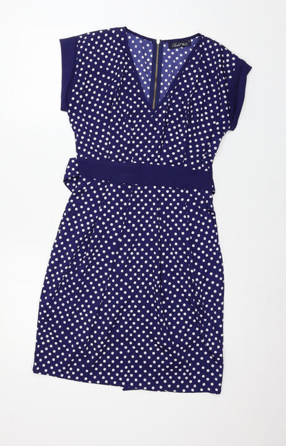 Closet Blue Womens Blue Polka Dot  Shift  Size 8