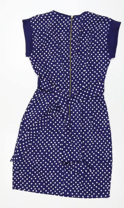 Closet Blue Womens Blue Polka Dot  Shift  Size 8