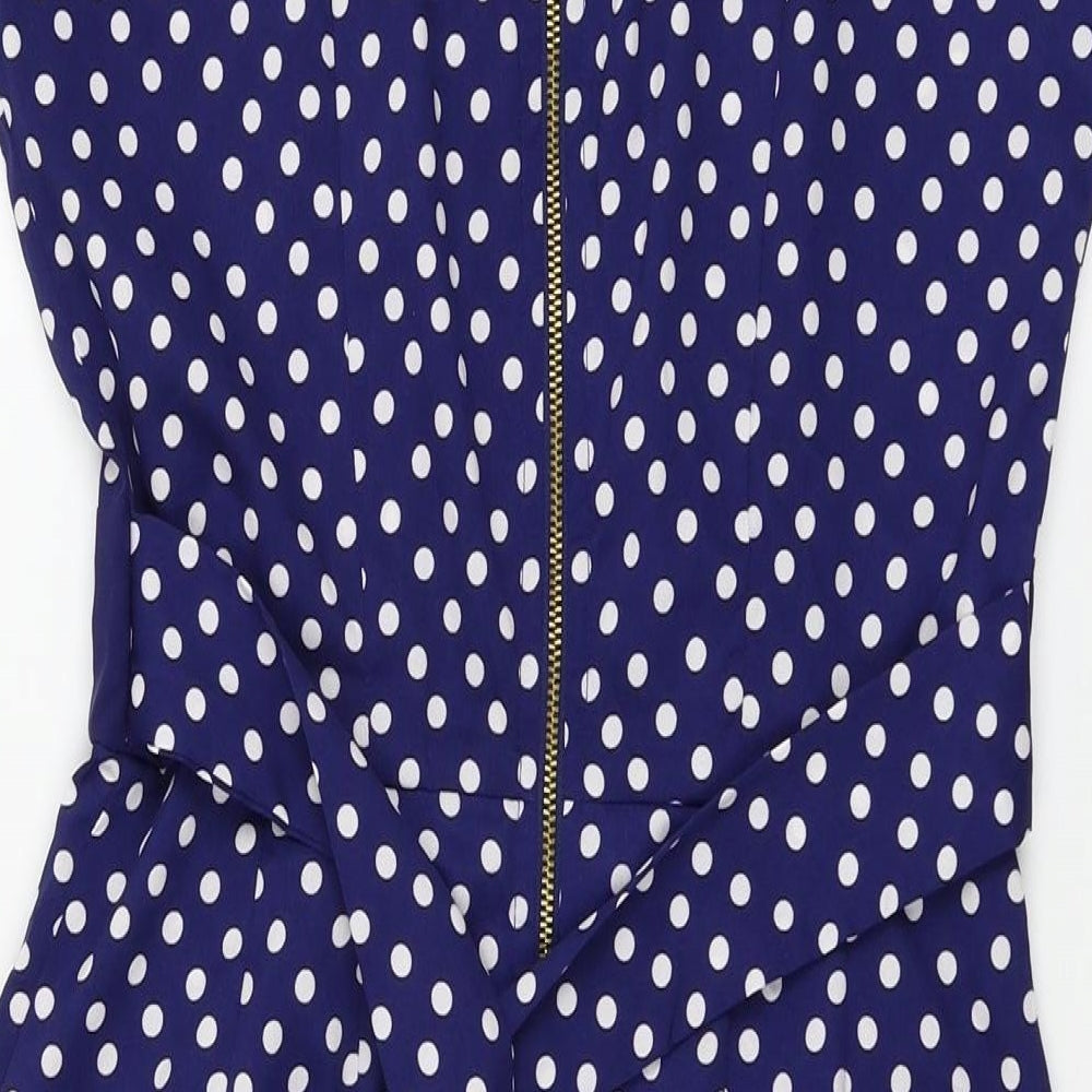 Closet Blue Womens Blue Polka Dot  Shift  Size 8