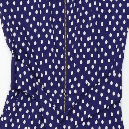 Closet Blue Womens Blue Polka Dot  Shift  Size 8