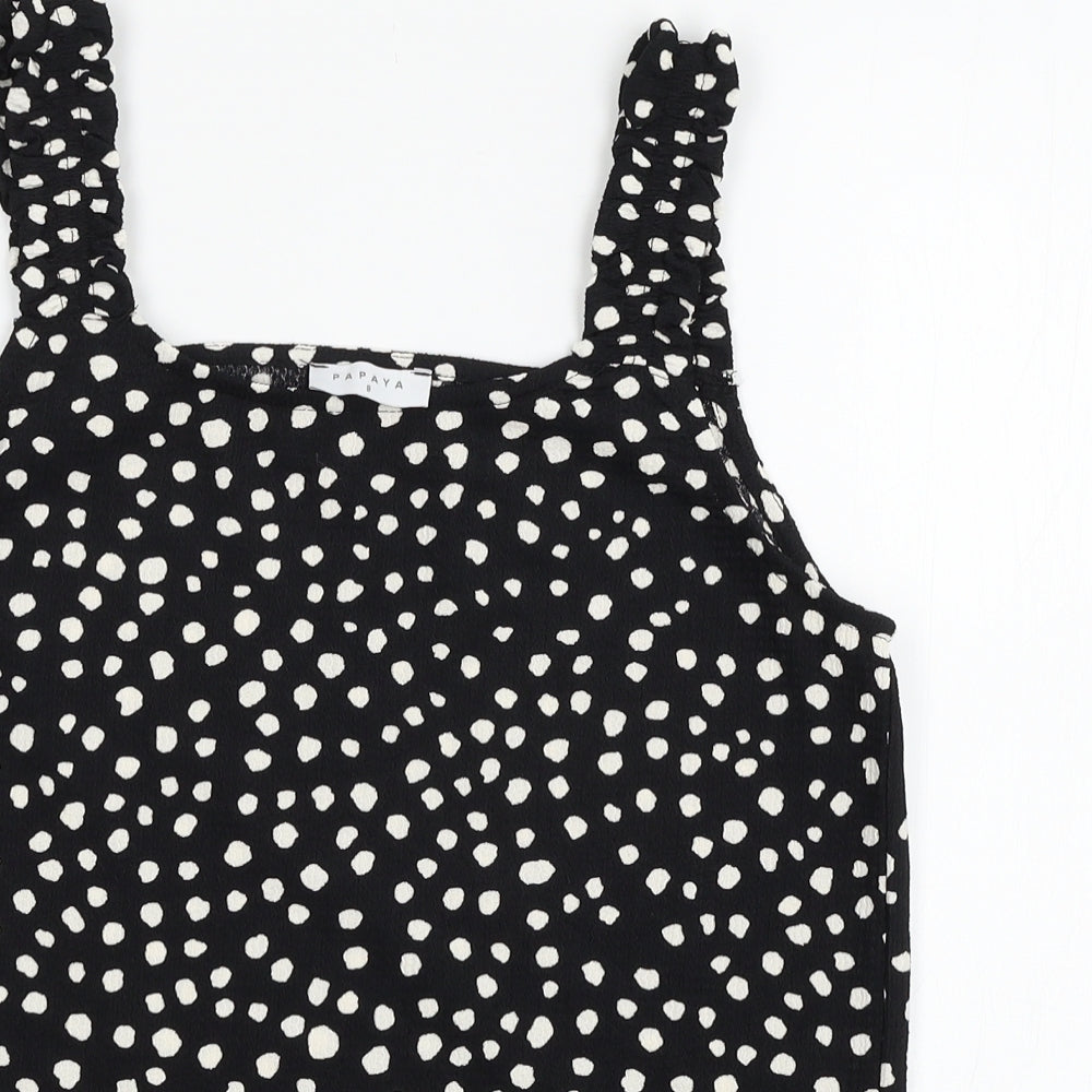 Papaya Womens Black Polka Dot  Camisole Tank Size 8