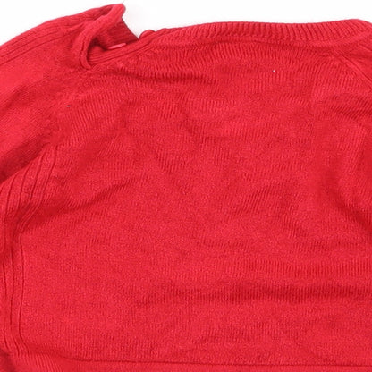 M&Co Girls Red   Pullover Jumper Size 6-9 Months