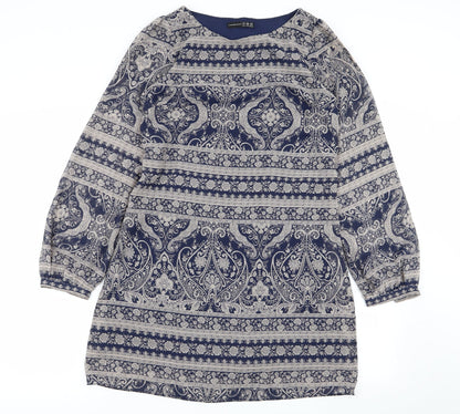 Primark Womens Multicoloured Geometric  Fit & Flare  Size 8