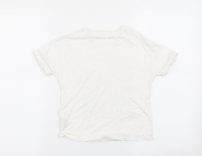 M&S Girls White   Basic T-Shirt Size 7-8 Years