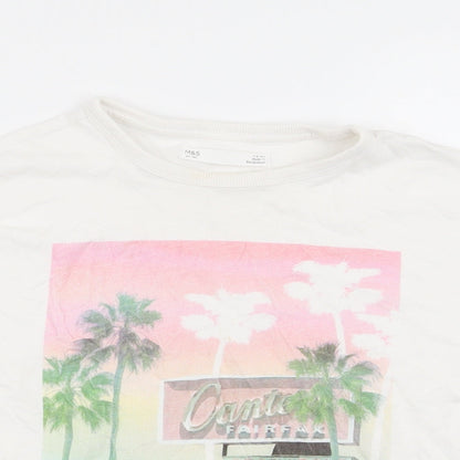 M&S Girls White   Basic T-Shirt Size 7-8 Years