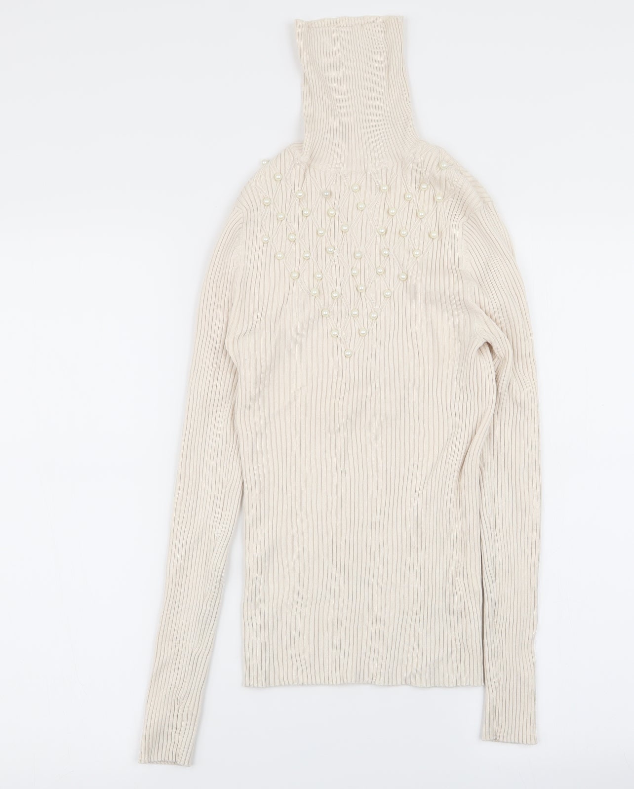 Womens UK Size 8 River Island Beige Pullover Jumper