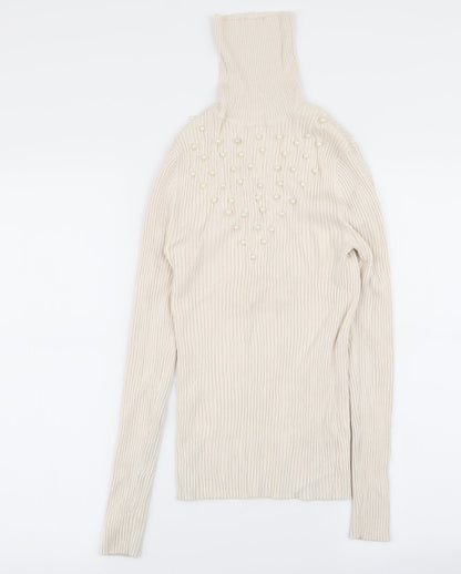 Womens UK Size 8 River Island Beige Pullover Jumper