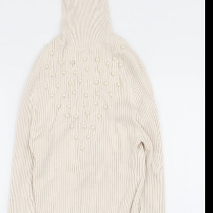 Womens UK Size 8 River Island Beige Pullover Jumper