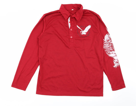 TNE Mens Red    Polo Size L