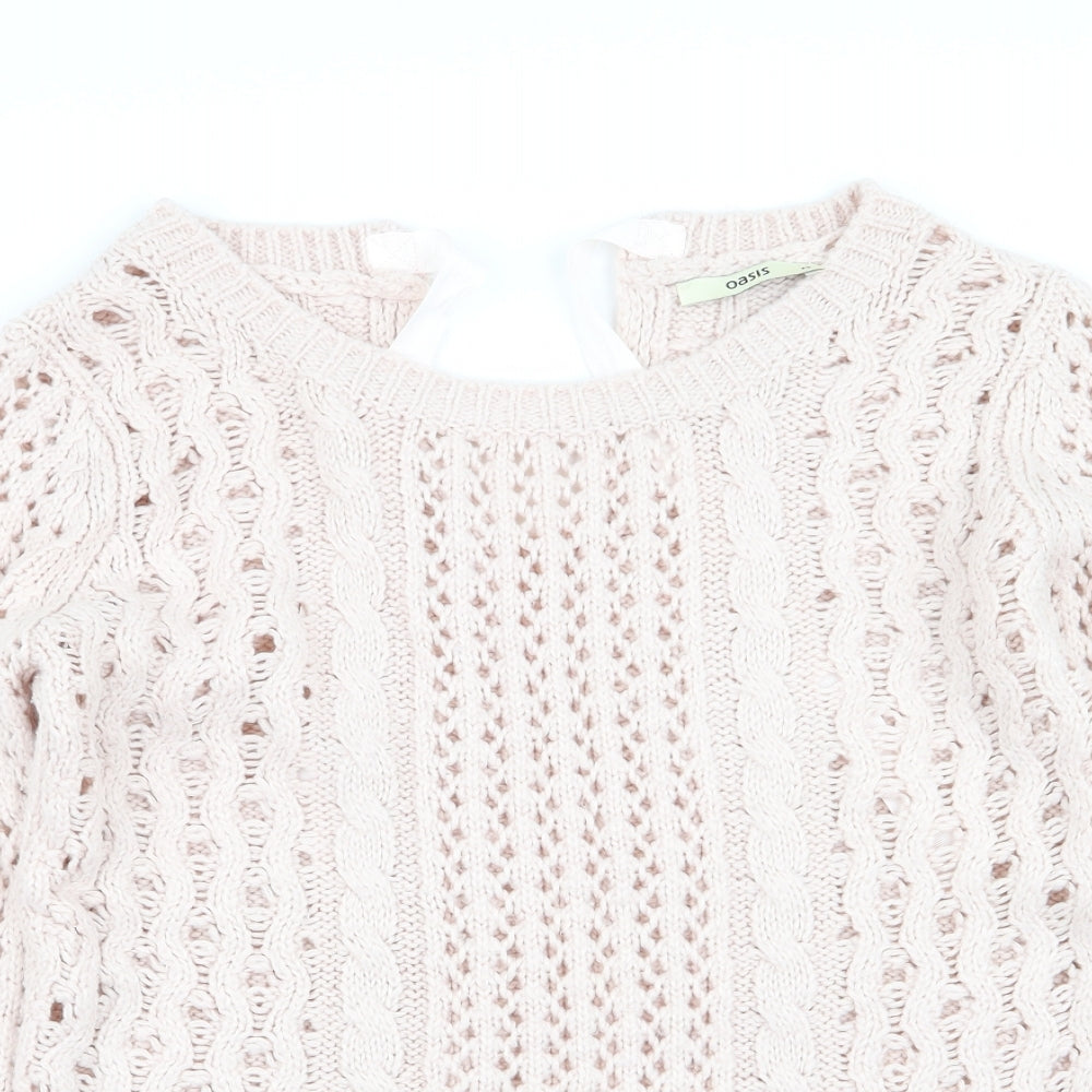 Womens UK Size XS Oasis Pink Pullover Jumper