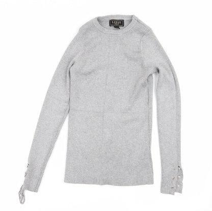 Lipsy Womens Grey   Basic T-Shirt Size 8