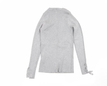 Lipsy Womens Grey   Basic T-Shirt Size 8