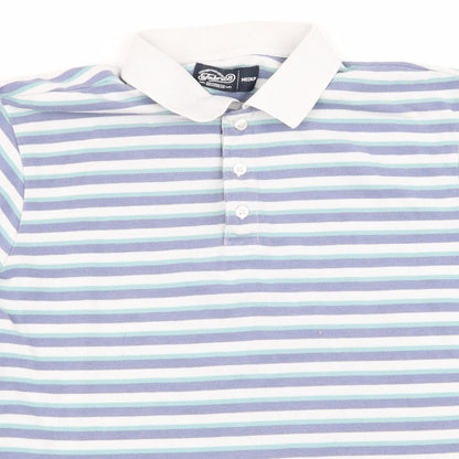 fabric 8 Mens Multicoloured Striped   Polo Size M