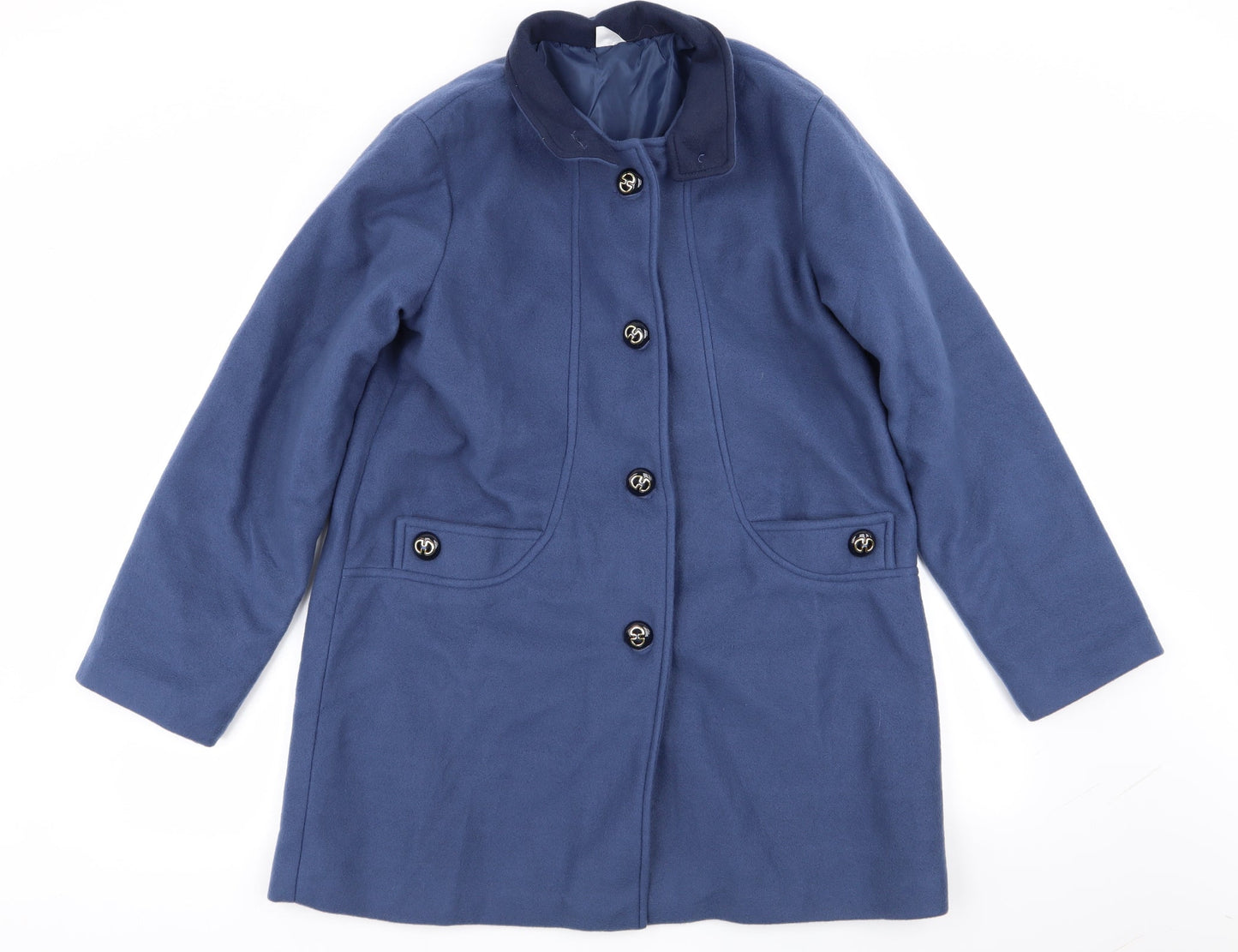 Gabriella Vicenga Womens Blue   Overcoat Coat Size 14