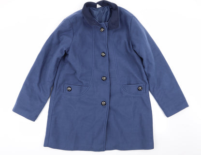 Gabriella Vicenga Womens Blue   Overcoat Coat Size 14