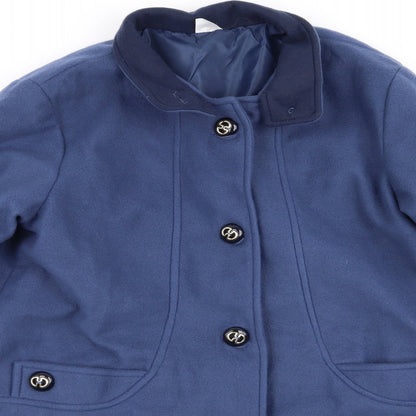 Gabriella Vicenga Womens Blue   Overcoat Coat Size 14