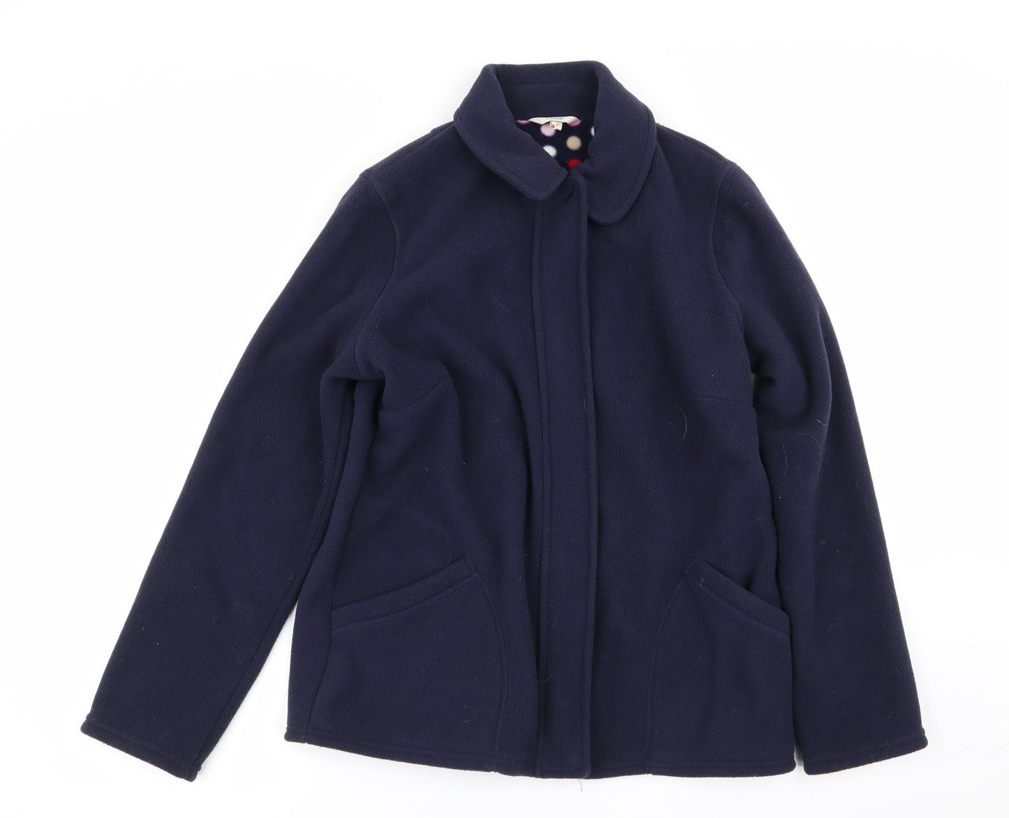 Womens UK Size 10 Classic Blue Full Zip Jumper