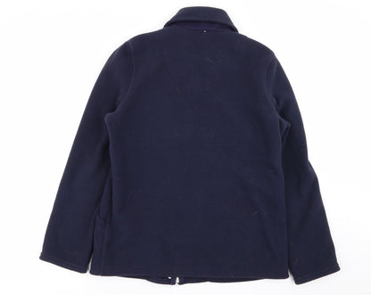 Womens UK Size 10 Classic Blue Full Zip Jumper