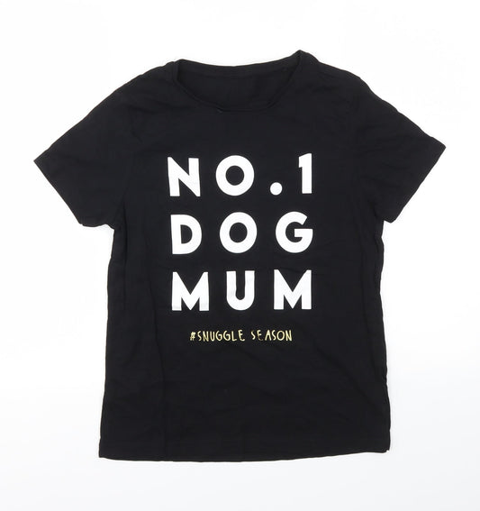 George Womens Black   Basic T-Shirt Size 8