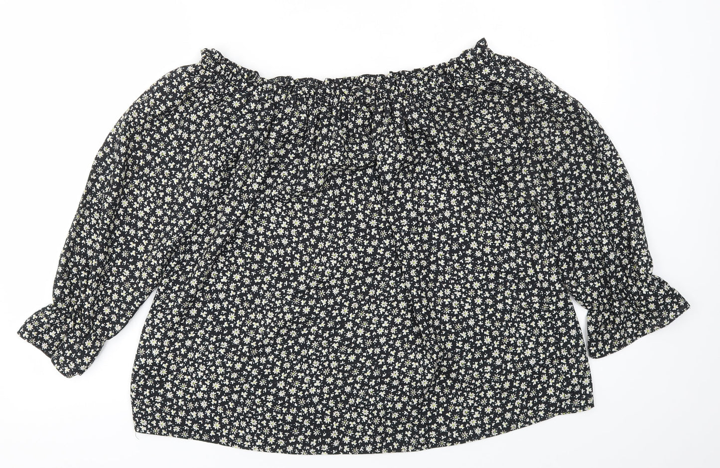 Womens UK Size 14 Peacocks Multicoloured Basic Blouse