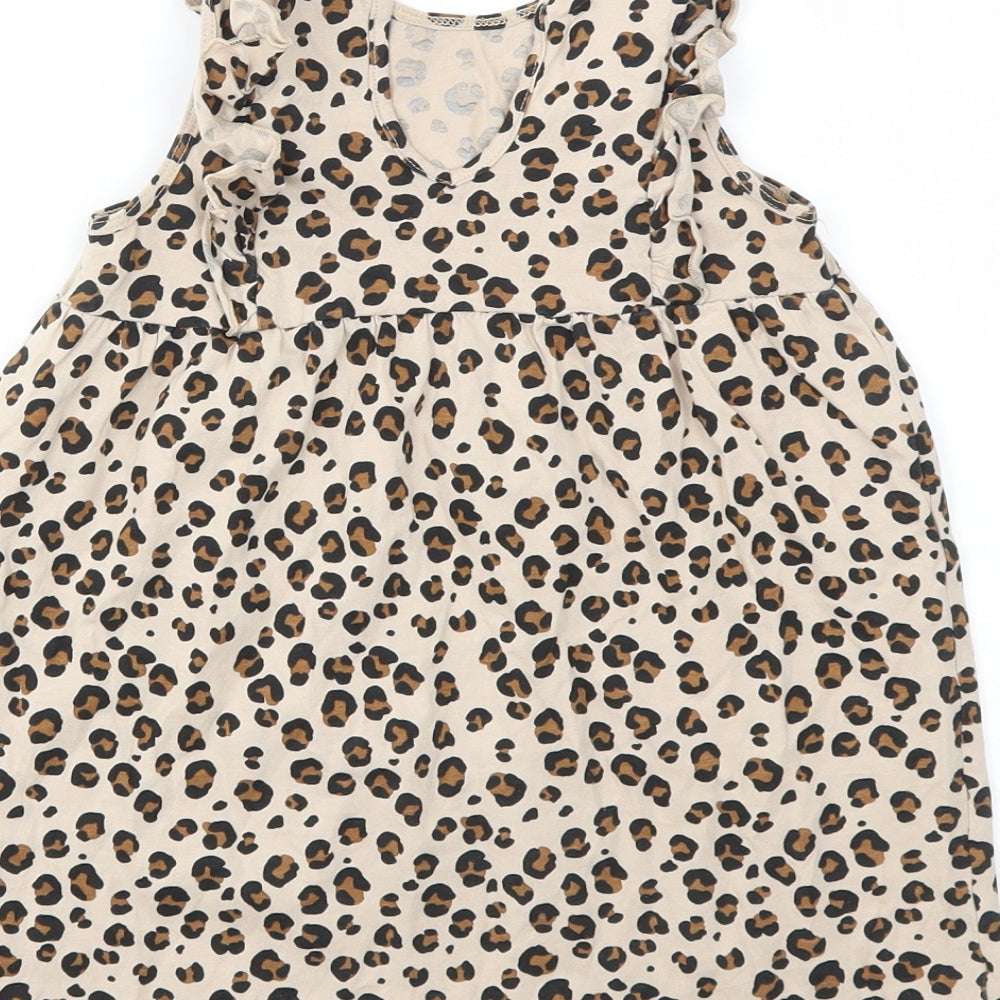 H&M Girls Brown Animal Print  Fit & Flare  Size 3-4 Years