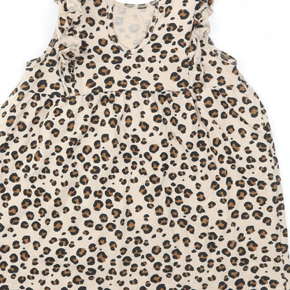 H&M Girls Brown Animal Print  Fit & Flare  Size 3-4 Years