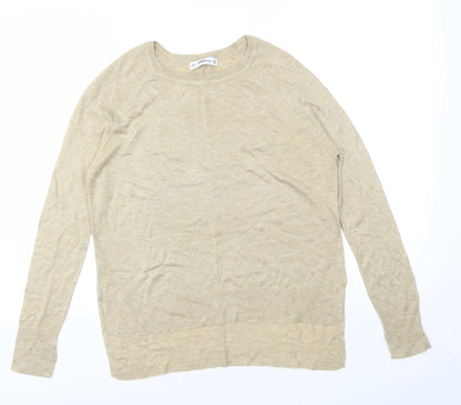 Womens UK Size S Zara Gold Basic T-Shirt