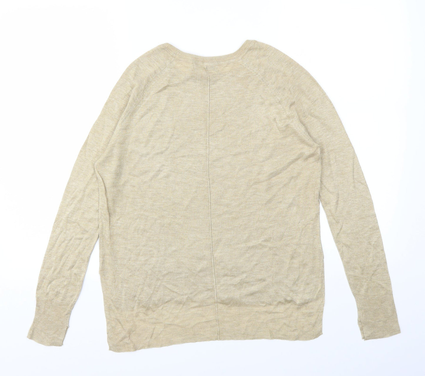 Womens UK Size S Zara Gold Basic T-Shirt