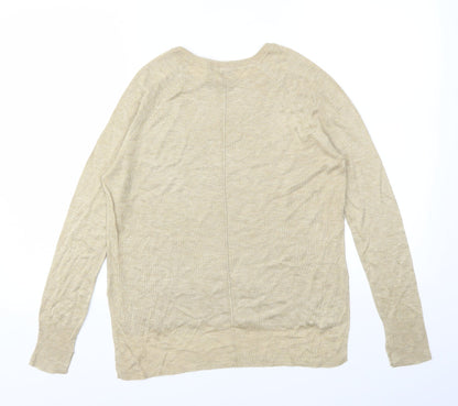 Womens UK Size S Zara Gold Basic T-Shirt