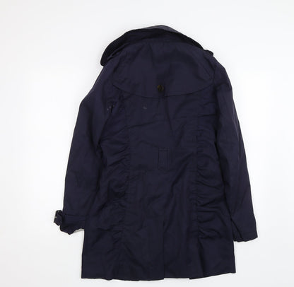 Black Rivet Womens Blue   Trench Coat Coat Size S
