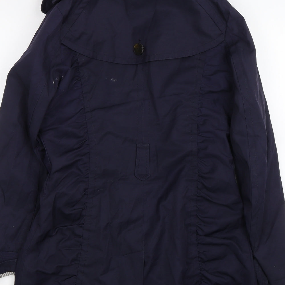 Black Rivet Womens Blue   Trench Coat Coat Size S