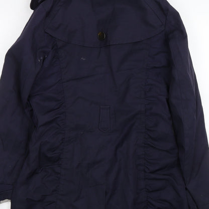 Black Rivet Womens Blue   Trench Coat Coat Size S