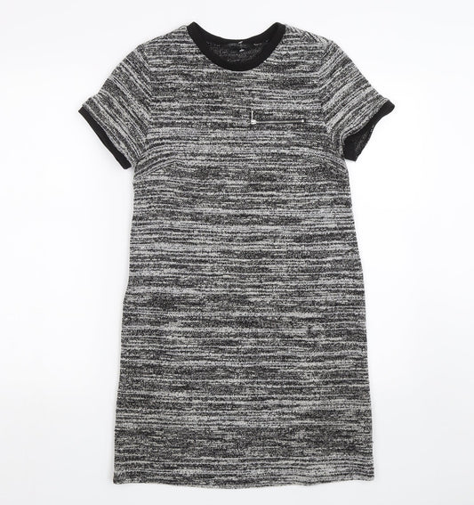 New Look Womens Grey Striped  T-Shirt Dress  Size 6