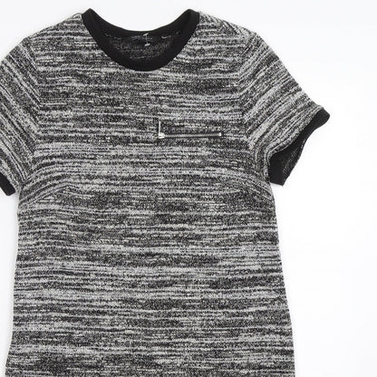 New Look Womens Grey Striped  T-Shirt Dress  Size 6