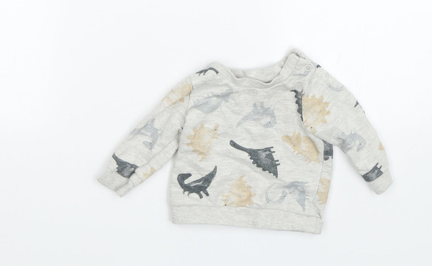 TU Boys Grey   Pullover Jumper Size 0-3 Months  - Dinosaurs