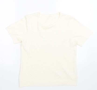 Womens UK Size 12 BHS Beige Basic T-Shirt