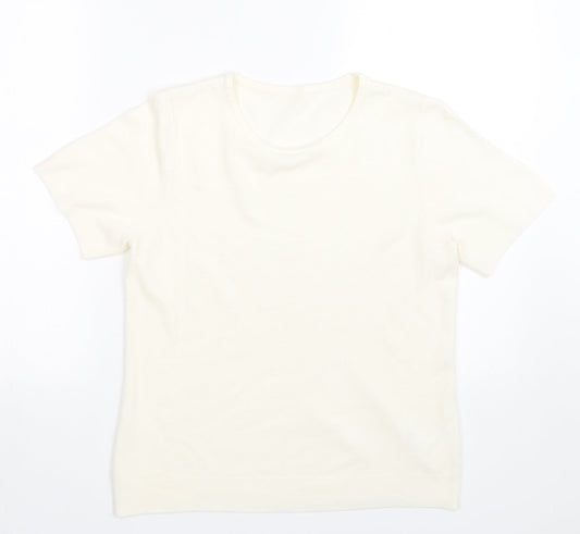 Womens UK Size 12 BHS Beige Basic T-Shirt