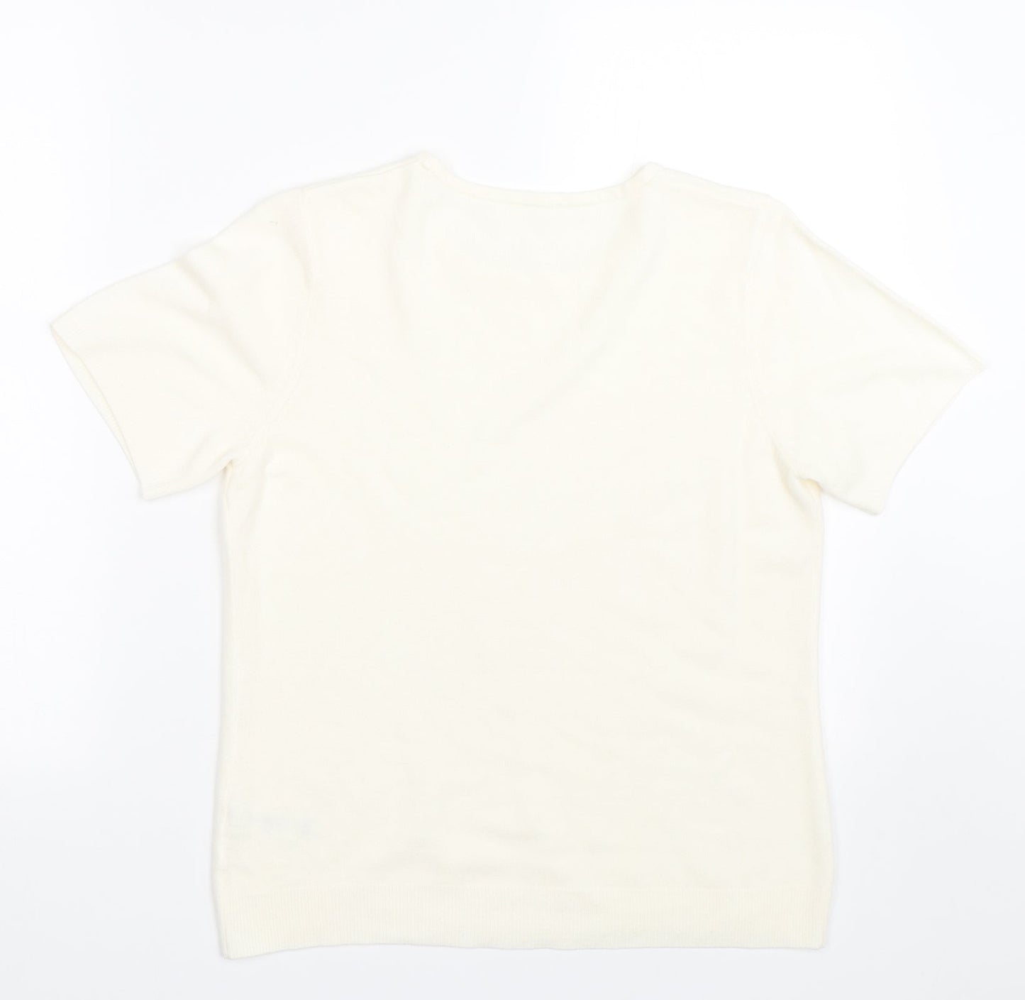 Womens UK Size 12 BHS Beige Basic T-Shirt